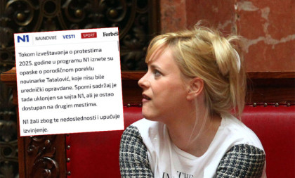 Bolje da je nisu branili! N1 izdao sporno saopštenje o Žaklini Tatalović: krivicu prebacili na Danicu Vučenić?