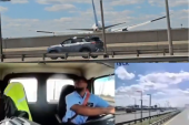 Horor snimak sa auto-puta: Avion zakačio kamion tokom sletanja na aerodrom, vozač nije znao šta ga je snašlo (VIDEO)