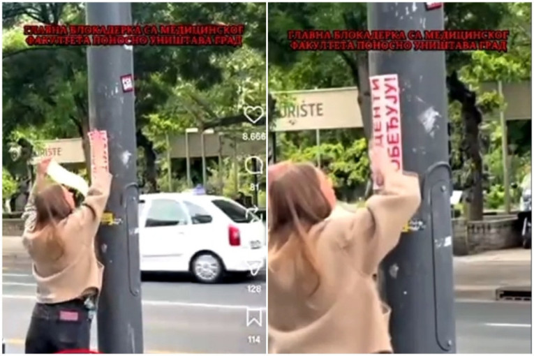Blokaderka divljakuša uništava grad! Uništavala inventar na Medicinskom fakultetu, napadala policajce a sad lepi (VIDEO)