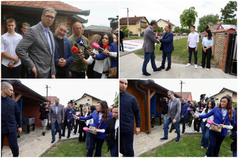 Vučić u Batrovcima: Ljudima su potrebni putevi i vodovodi, stižu mašine (FOTO/VIDEO)