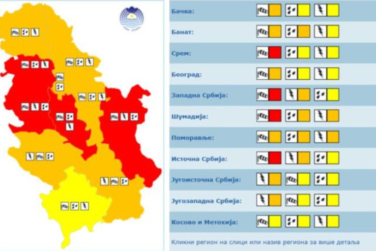 RHMZ niže upozorenja od zore: Stiže nevreme u Srbiju, a sutra sledi najjači udar! (MAPA)