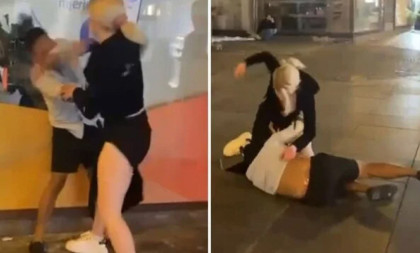 Haos u centru Zagreba! Devojka mlati Filipinca, prolaznici nemo posmatraju (VIDEO)