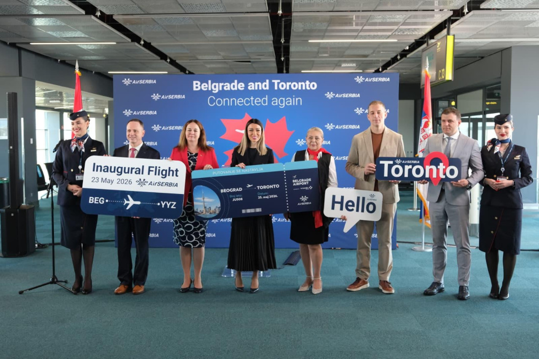 Adrijana Mesarović ispratila avion "Er Srbije" za Toronto: Let posle 34 godine, Beograd sve važnije čvorište (FOTO/VIDEO)