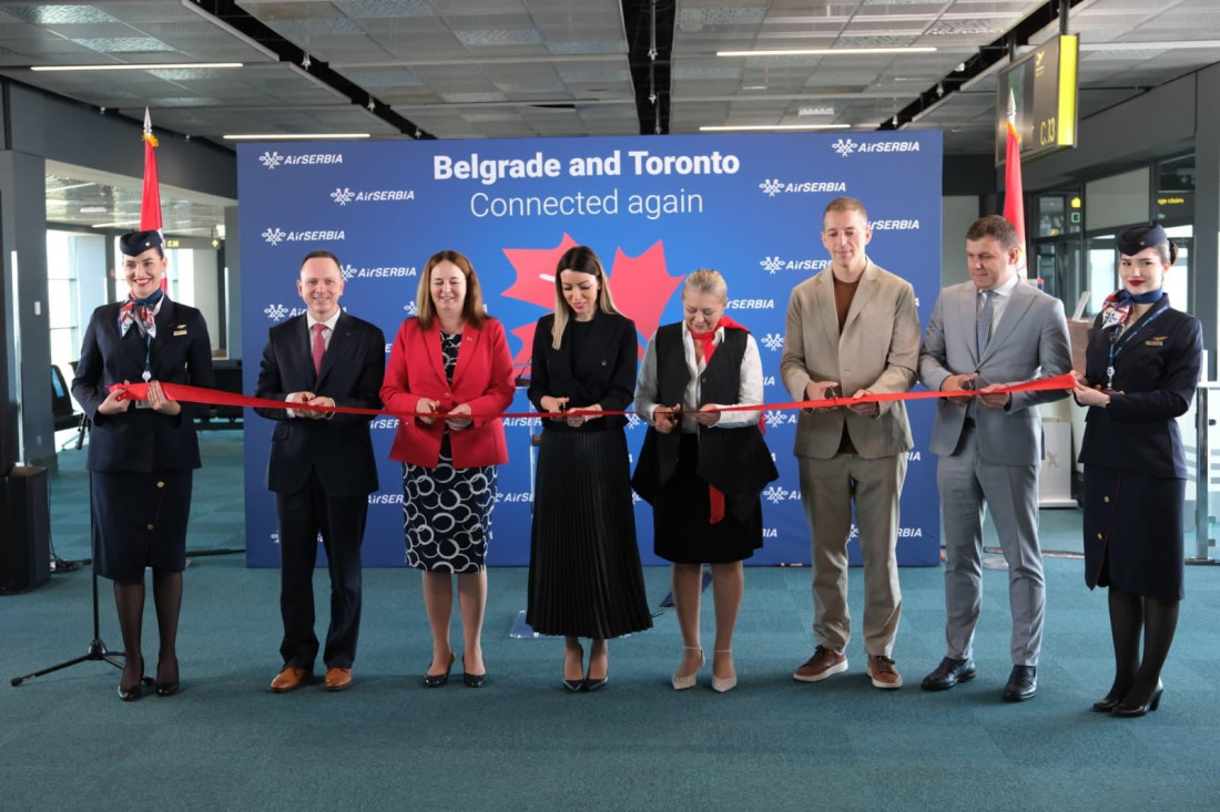 Adrijana Mesarović ispratila avion "Er Srbije" za Toronto: Let posle 34 godine, Beograd sve važnije čvorište (FOTO/VIDEO)
