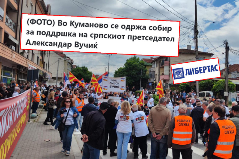 Okupljeni sa skupa podrške predsedniku u Kumanovu: Vučić je uvek pomagao, a blokaderi donose nesreću!