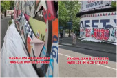 Divljanje blokadera bez granica: Kao hijene nasrnuli na transparent "Srbija pobeđuje" (VIDEO)