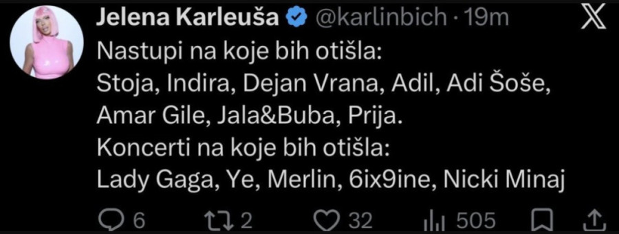 Jelena Karleuša napravila spisak pevača kakav niko ne bi očekivao! Pomenula i Priju!