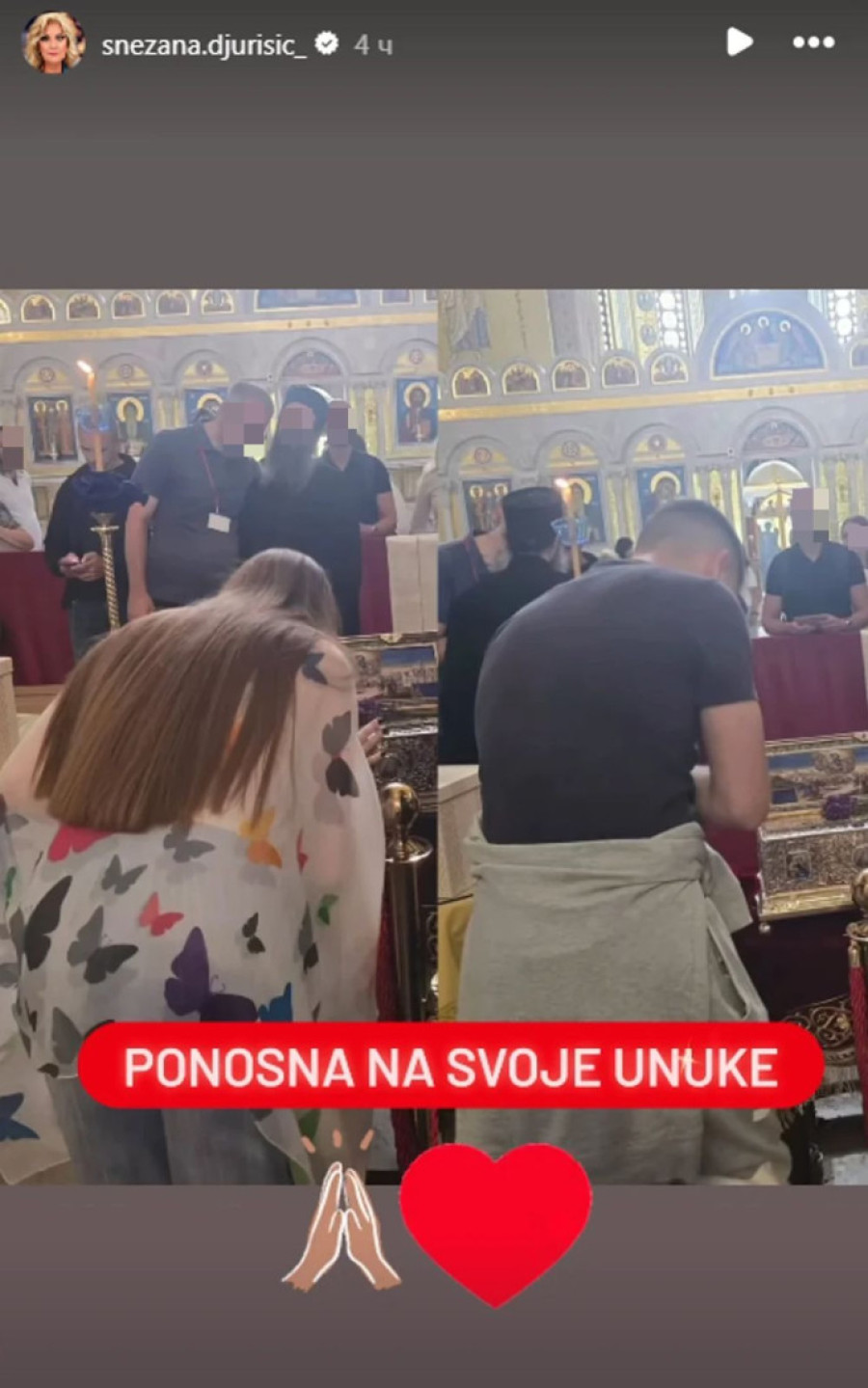 "Ponosna sam!" Unuci Snežane Đurišić se poklonili Časnom pojasu Presvete Bogorodice (FOTO)