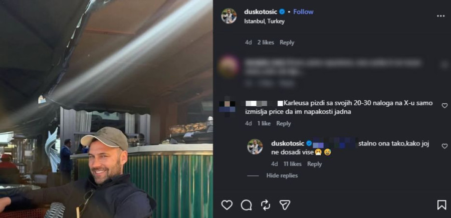 Tošić šokirao komentarom o Karleuši! Javno je potkačio, pa nastala drama na mrežama (FOTO)