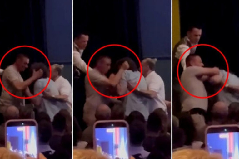 Obezbeđenje mučki udara čoveka samo zbog jednog pitanja! Pogledajte jezive scene nasilja na skupu blokadera u Frankfurtu (VIDEO)