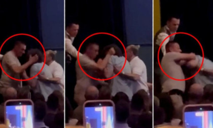 Obezbeđenje mučki udara čoveka samo zbog jednog pitanja! Pogledajte jezive scene nasilja na skupu blokadera u Frankfurtu (VIDEO)