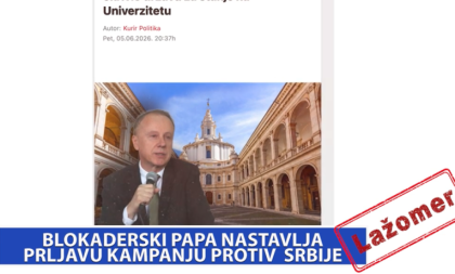 Blokaderski papa nastavlja prljavu kampanju protiv Srbije (VIDEO)