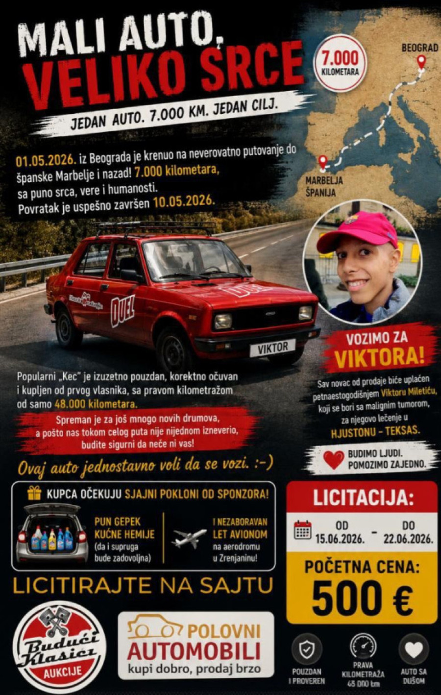 Legendarni "kec" postao simbol nade: Sav novac ide za Viktorovo lečenje (FOTO)
