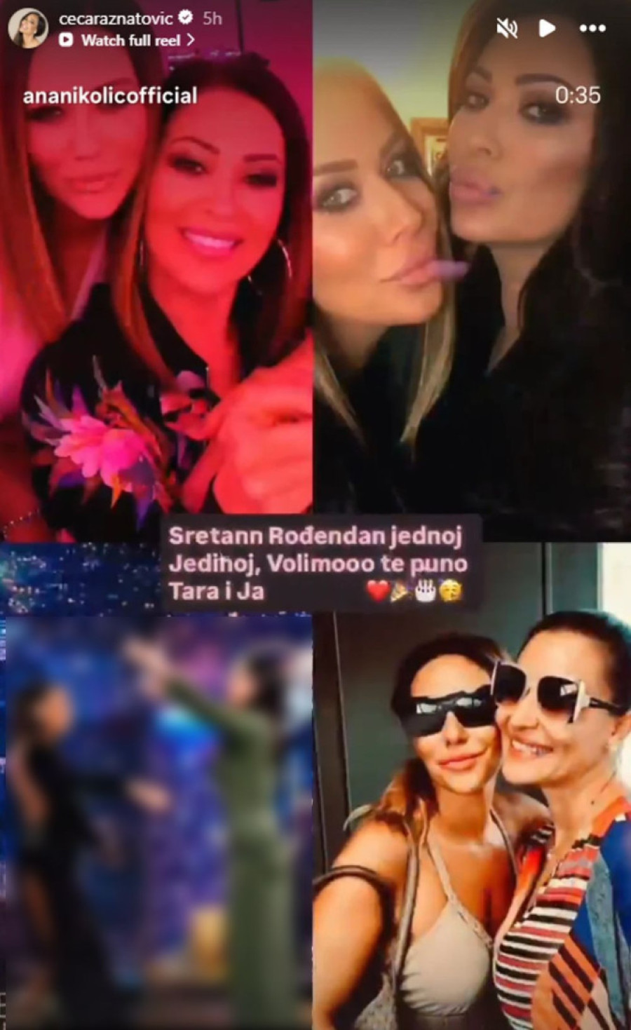 Ana Nikolić poslala Ceci posebnu čestitku za rođendan: Volimo te puno Tara i ja! (FOTO)