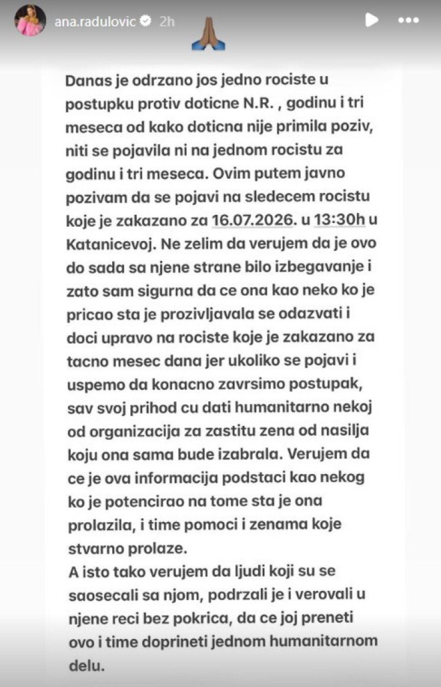Gastozova bivša opet izbegla suđenje sa Anom Radulović: "Pozivam je javno..."