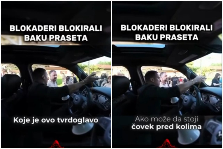 Haos u Sremskim Karlovcima: Blokaderi stali ispred automobila Bake Praseta, pogledate šta su uradili! (VIDEO)