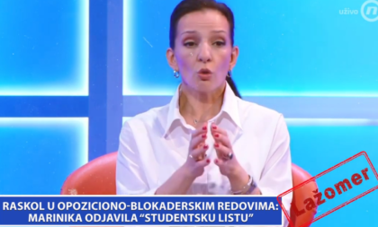 Raskol u opoziciono-blokaderskim redovima: Marinika odjavila "studentsku listu"
