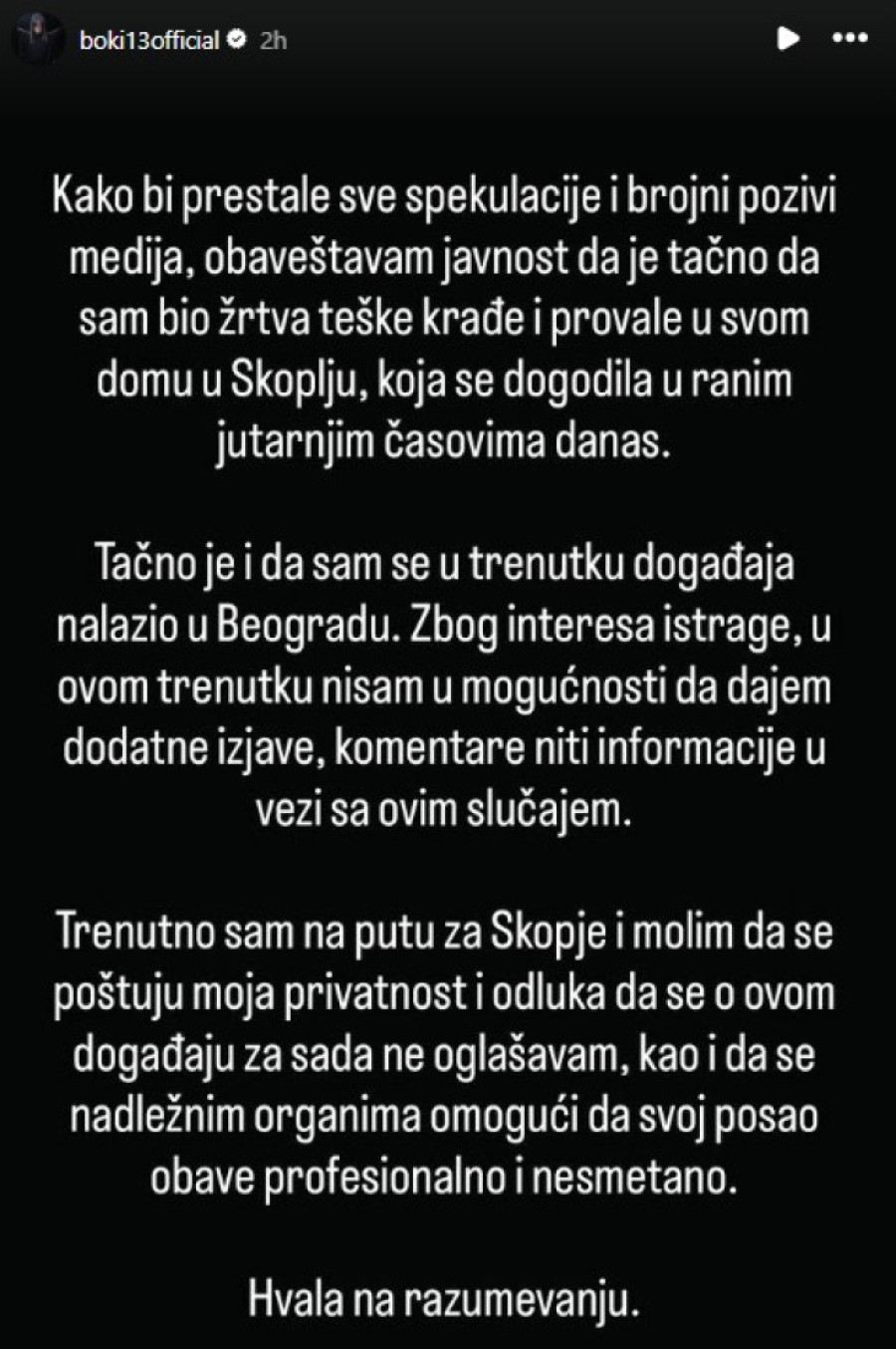 Opljačkan Boki 13! Šoumen se oglasio u jeku drame (FOTO)