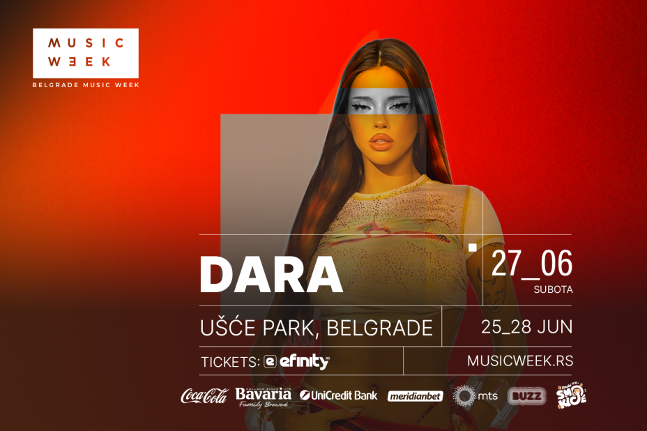 Beograd je spreman da bangaranga! Dara prvi put nastupa u Srbiji 27. juna na festivalu Belgrade Music Week!