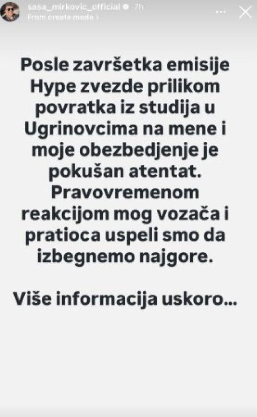 Saša Mirković tvrdi da je napadnut posle finala "Hype zvezda": "Uspeli smo da izbegnemo najgore"