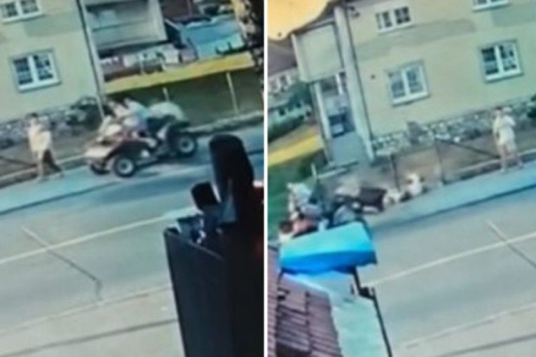 Horor na ulicama Sjenice: Vozač kvada udario devojku na trotoaru, sve zabeležila kamera (UZNEMIRUJUĆ VIDEO)