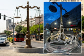 Novi simbol Terazija postavljen juče, blokaderi ga sinoć oblepili lepljivom trakom (VIDEO)