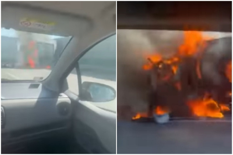 Gori kamion na auto-putu! (VIDEO)