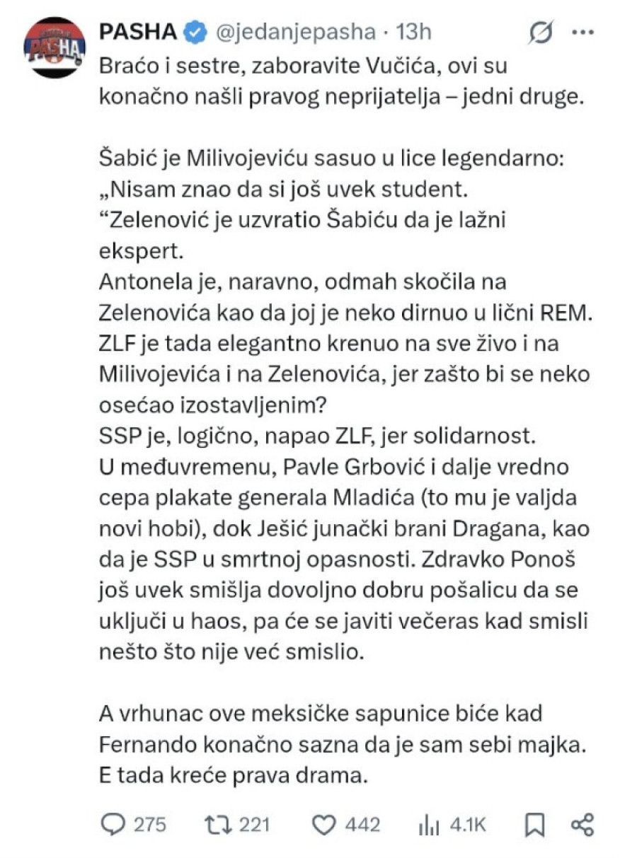 „Zaboravite Vučića, našli su pravog neprijatelja - jedni druge”: Rat u opoziciji zbog REM-a prerastao u političku sapunicu