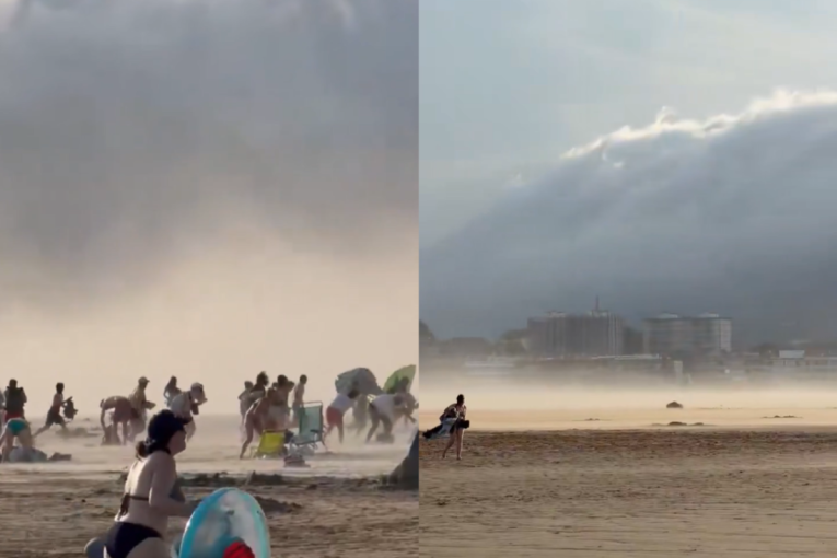 "Cunami oblak" napravio paniku na plaži: Sjurio se na turiste, nastala bežanija (VIDEO)