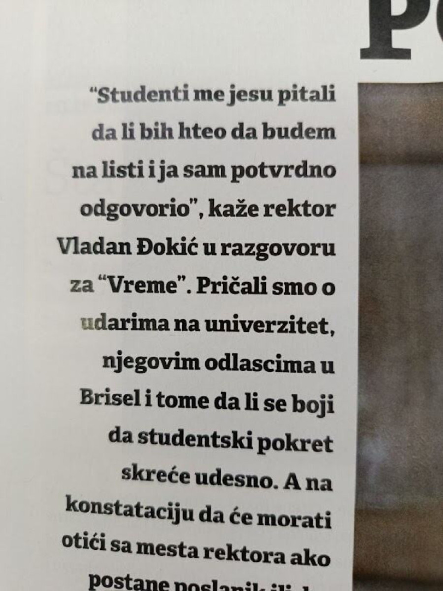 Vladan Đokić potvrdio kandidaturu: Nalazim se na tzv. studentskoj listi, pristao sam na njihov poziv