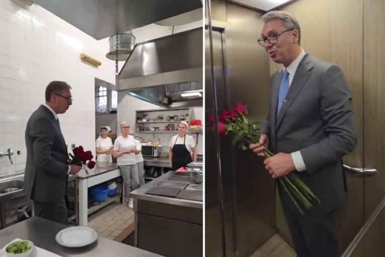 Vučić priredio iznenađenje za žene u Predsedništvu: Nije 8.mart, ali... (VIDEO)