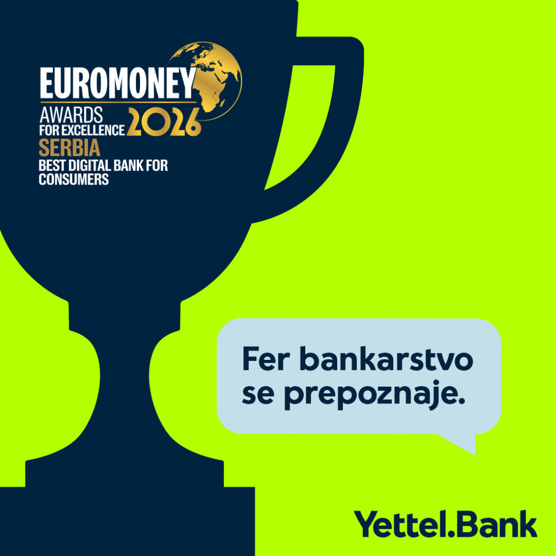 Yettel Bank najbolja digitalna banka za korisnike u Srbiji: Euromoney nagrada iz Londona