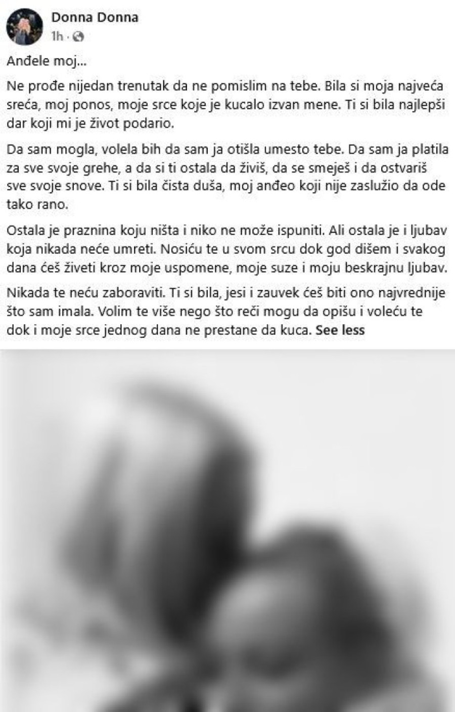 "Volela bih da sam ja otišla umesto tebe..." Nevenu Hot prerana smrt ćerke u potpunosti dotukla (FOTO)