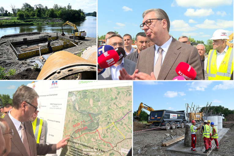 Vučić obilazi radove na mostu preko Velike Morave: Gotovo 60 godina traje borba da se izgradi prelaz, ovo je od strateškog značaja