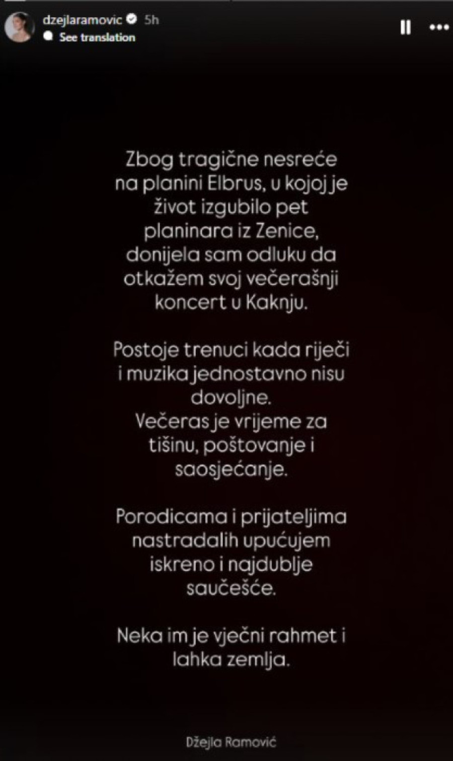 Džejla Ramović slomljena zbog jezive tragedije: Pevačica hitno otkazala koncert