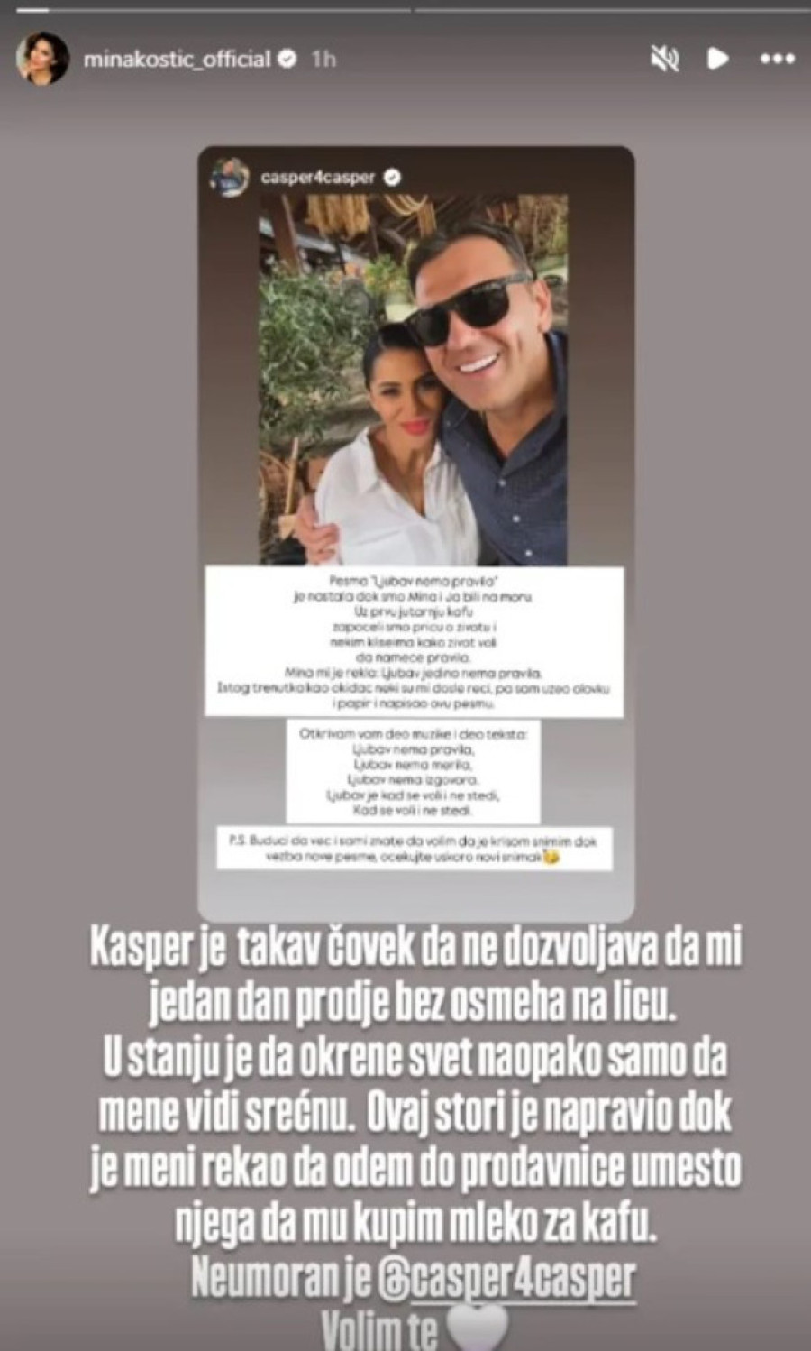 Mina Kostić otvorila dušu o odnosu sa Kasperom: Ne dozvoljava da mi jedan dan prođe bez osmeha!