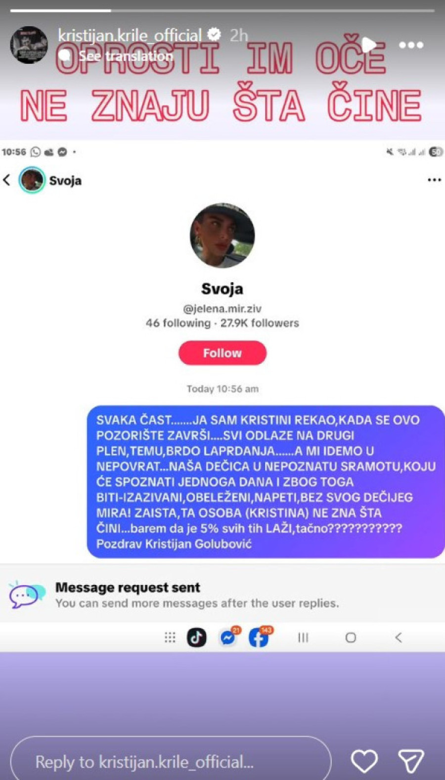 Kristijan Golubović slomljen zbog sinova: "Naša dečica će biti obeležena i bez svog dečijeg mira"