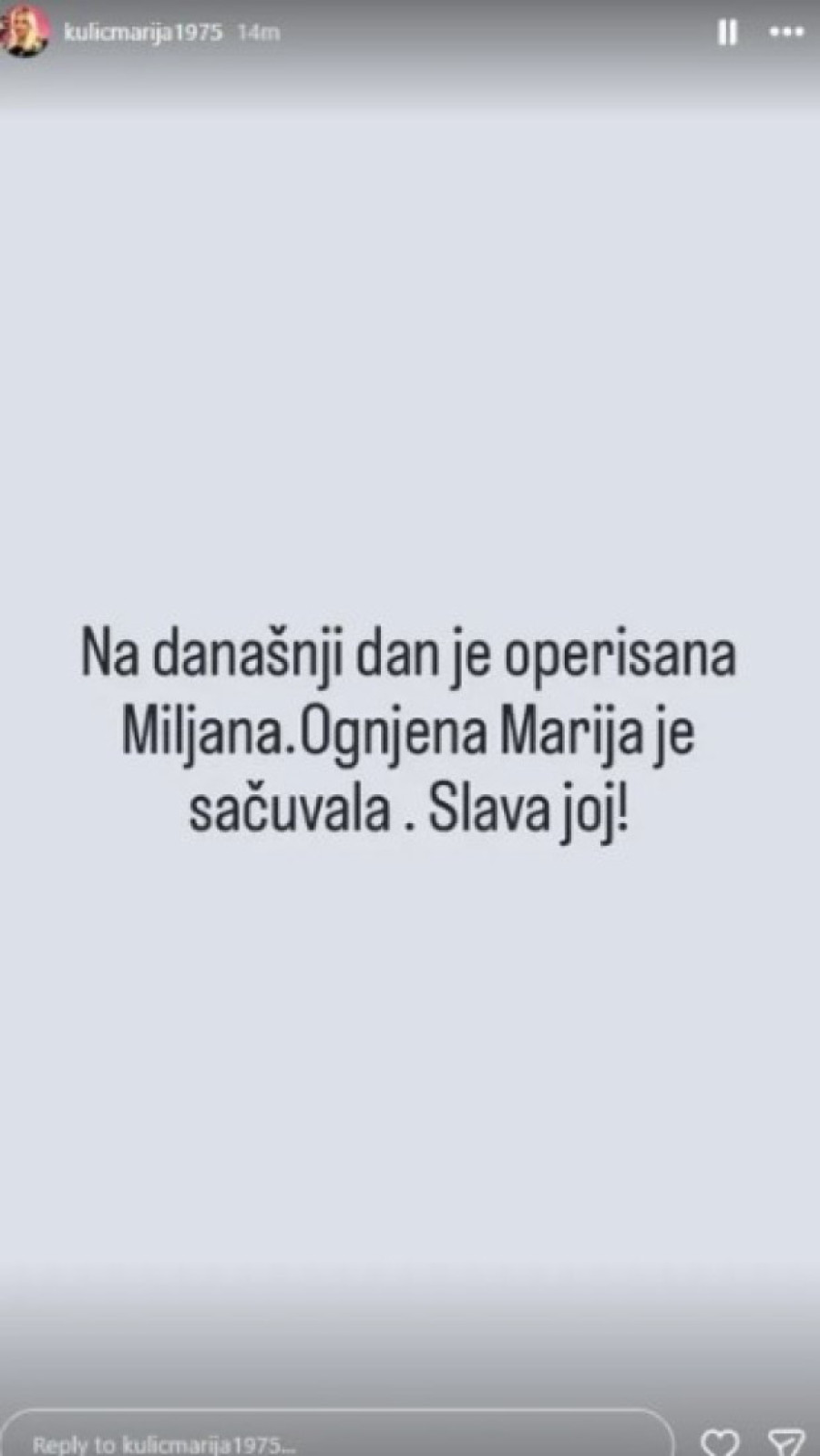 Miljana Kulić danas slavi drugi rođendan: "Ognjena Marija je sačuvala, slava joj!"