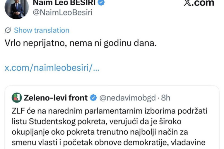 Rat među blokaderima se nastavlja: ZLF izdao PSG, ode vera za večeru? Beširi: Vrlo neprijatno!
