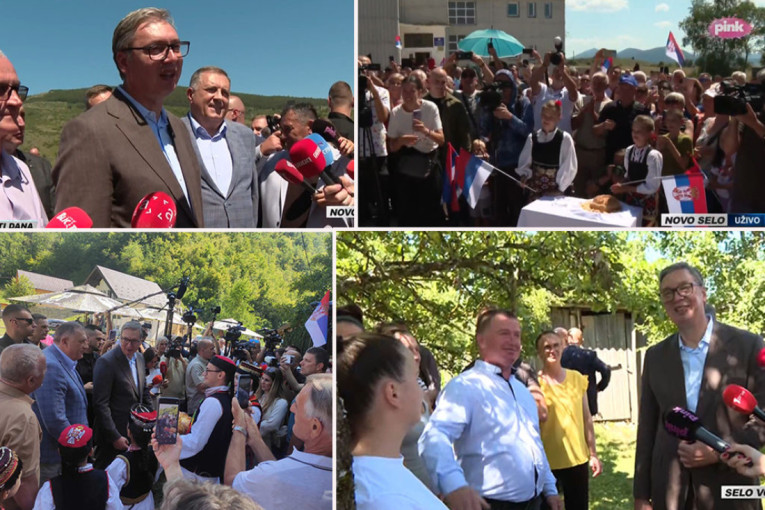 Vučić se obratio narodu u Novom Selu: Hvala vam što čuvate srpsko ime i prezime i sećanje na poginule, Srbija vas voli (FOTO/VIDEO)