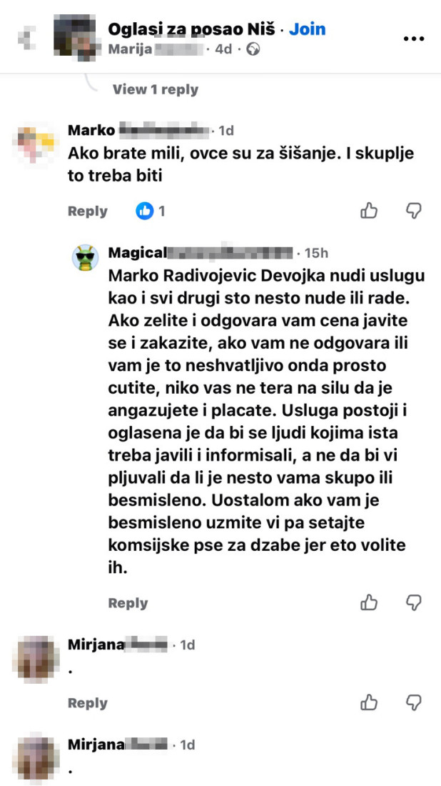 Ponudila da šeta pse za novac, pa izazvala lavinu reakcija u Fejsbuk grupi: "Ovce su za šišanje" (FOTO)