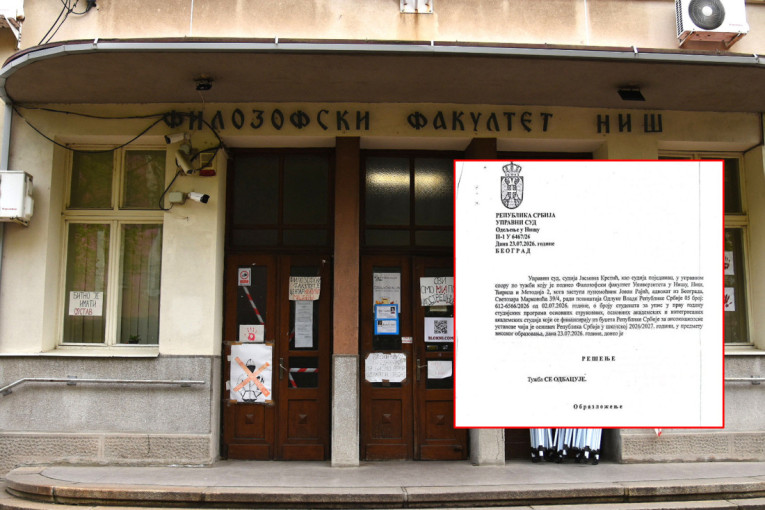 Upravni sud odbacio tužbu Filozofskog fakulteta u Nišu protiv odluke Vlade Srbije