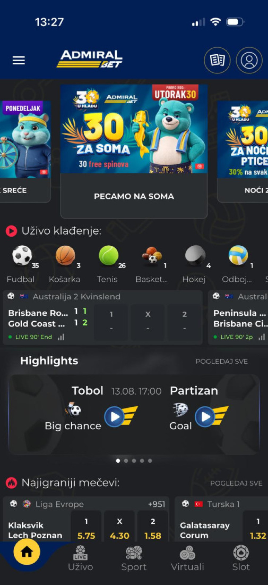 AdmiralBet highlights - najvažniji momenti sa meča na jednom mestu