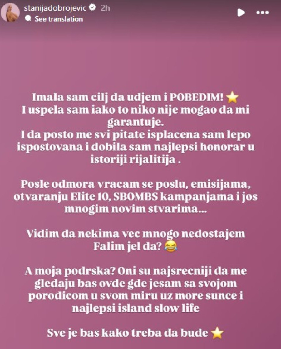 Staniji isplaćen honorar za "Elitu 9": Starleta odmah otkrila i sve planove za budućnost! (FOTO)