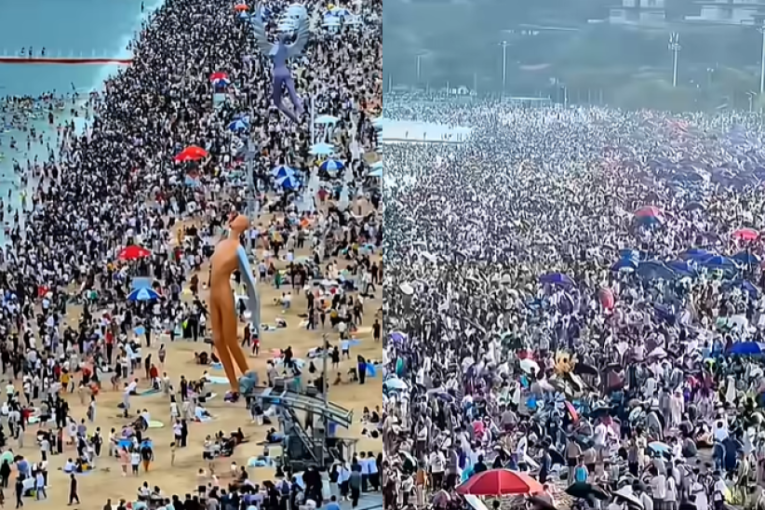 Ovo je najkrcatija plaža na svetu: Ponekad primi i do 200.000 ljudi, neki od gužve ne uspeju da se probiju do mora (VIDEO)