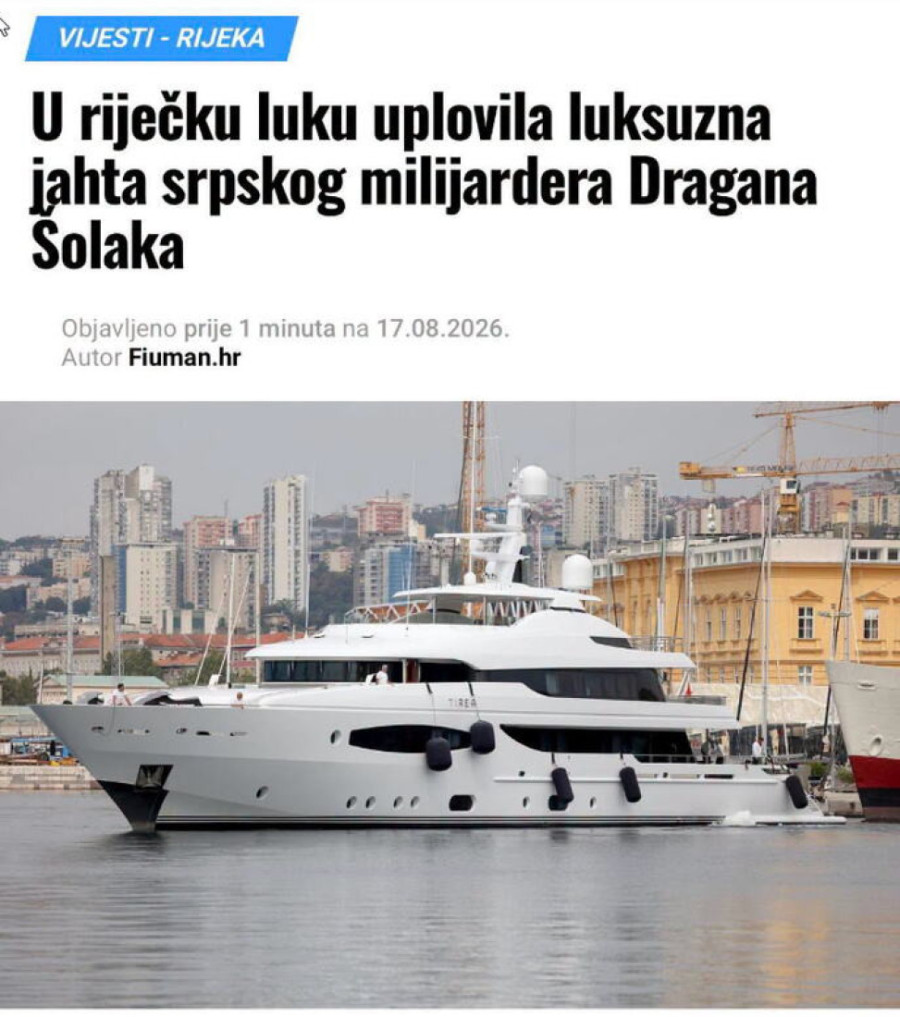 Šolakova jahta vredna čak 70 miliona: Hrvatski mediji tvrde – luksuz za deset gostiju koje služi brojna posada (FOTO)
