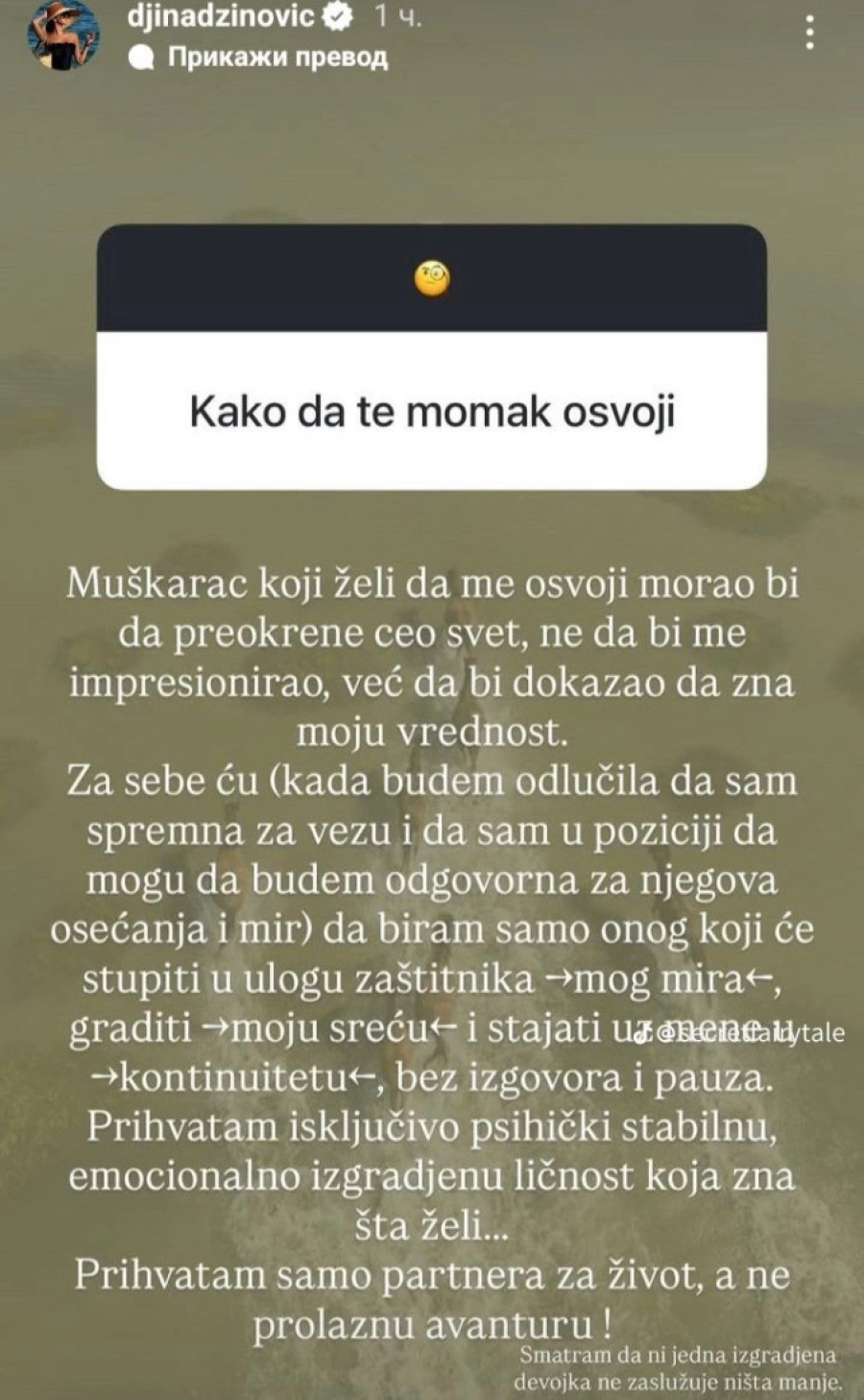 Đina Džinović nakon raskida jasno stavila do znanja šta želi od muškarca: "Mora da zna moju vrednost!"