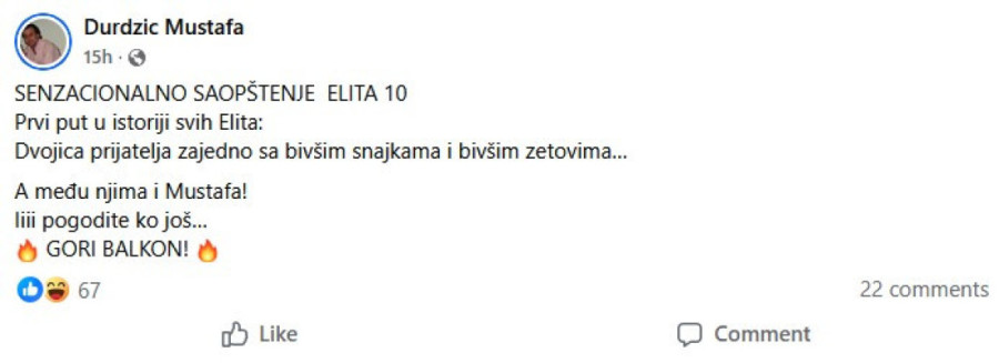 Otac Asmina Durdžića ulazi u "Elitu 10"? Društvene mreže gore od komentara!