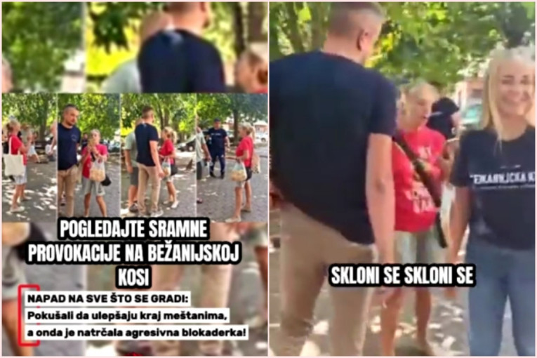 Ludilo ne prestaje! Dok su aktivisti SNS-a uređivali park, blokaderka ih maltretirala (VIDEO)