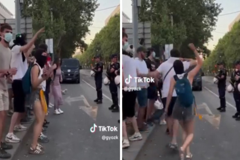Prvo glume tugu, a onda prave cirkus: Maskirani blokaderi tišinu zamenili jezivom provokacijom policije (VIDEO)
